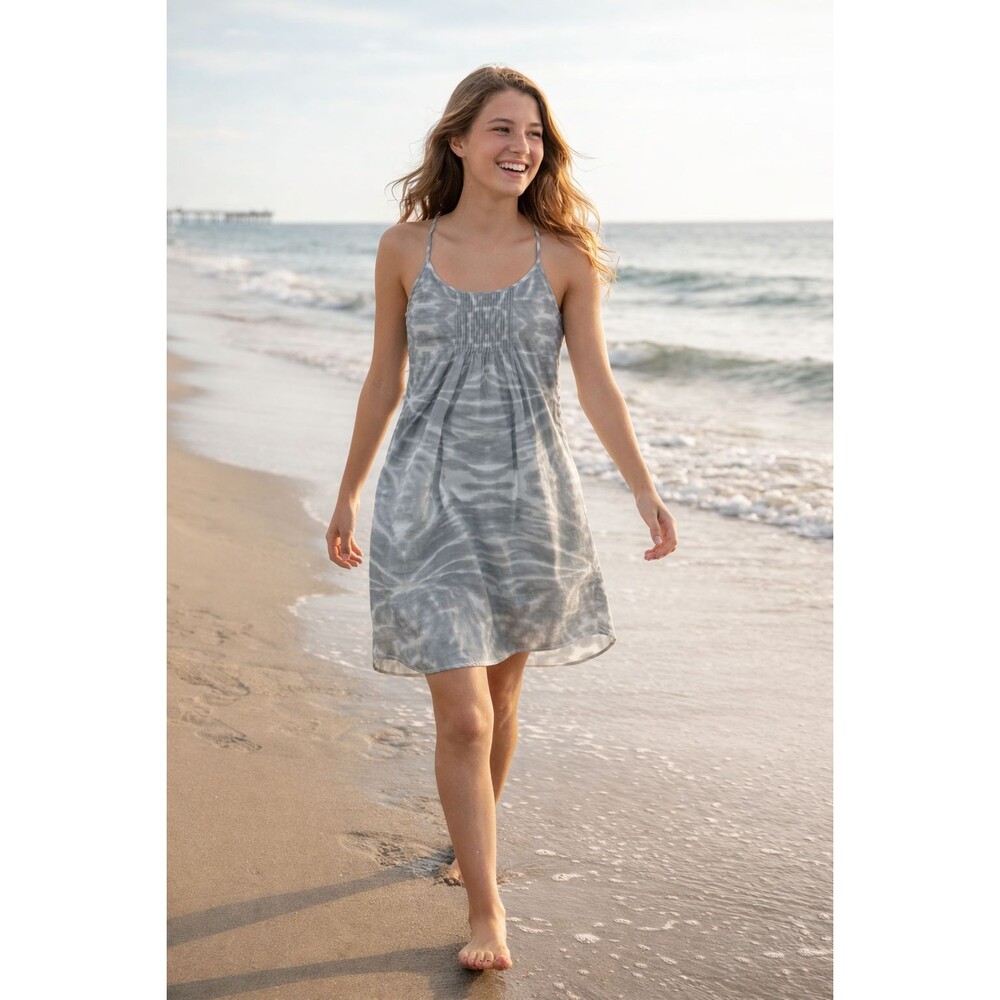 Hurley New with Tags  Sundress Tie Dye Boho Retro Grey Juniors size XL Mini